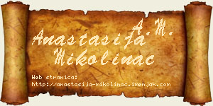 Anastasija Mikolinac vizit kartica